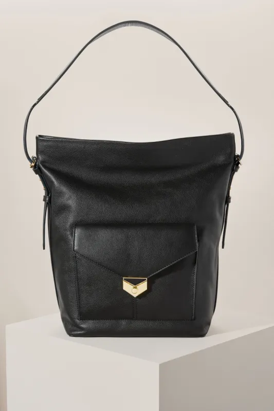 Covet Bucket Bag | Black Leather sold by Stella & Dot