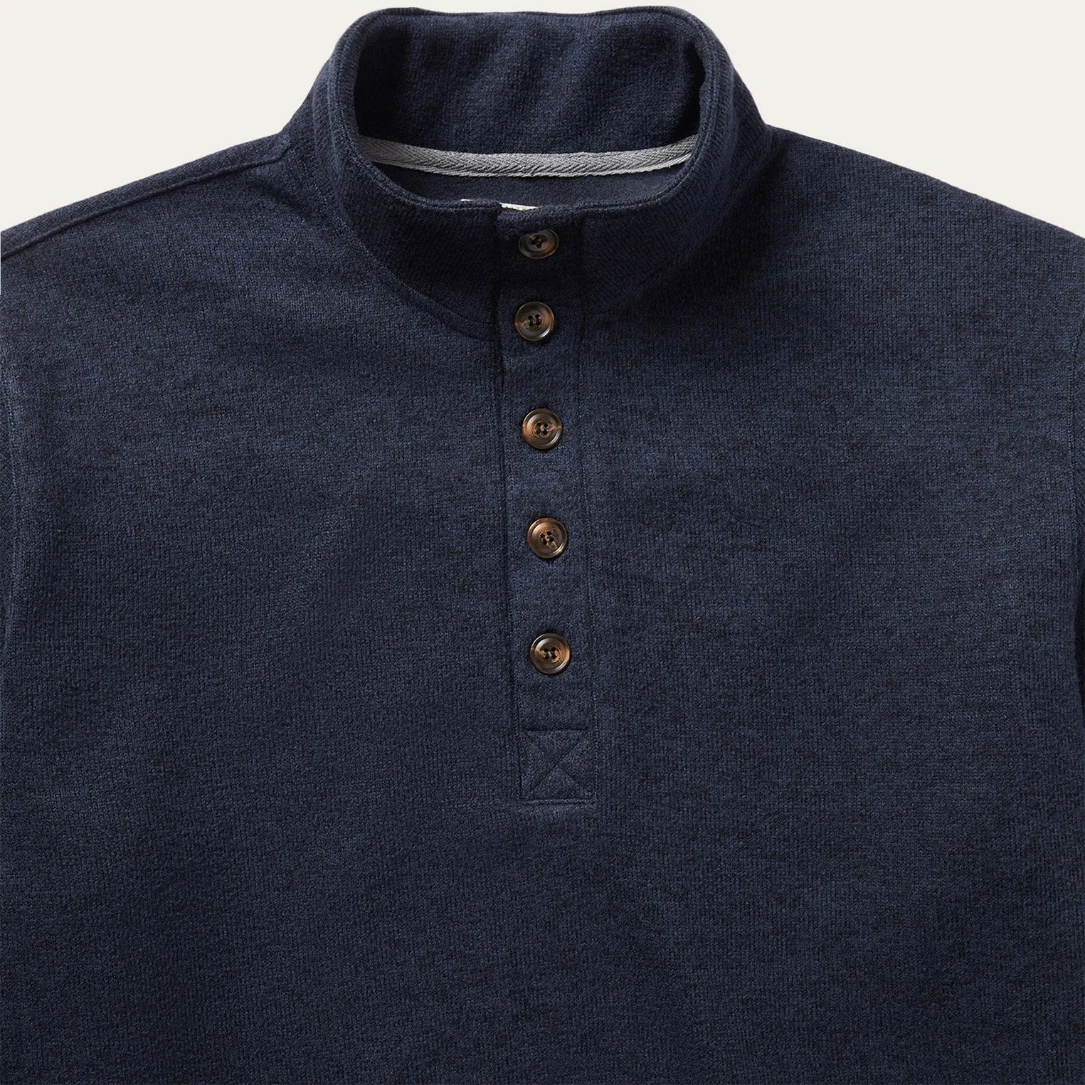 Button-Front Blue Pullover Knit Sweater sold by Stetson product image thumbnail 3