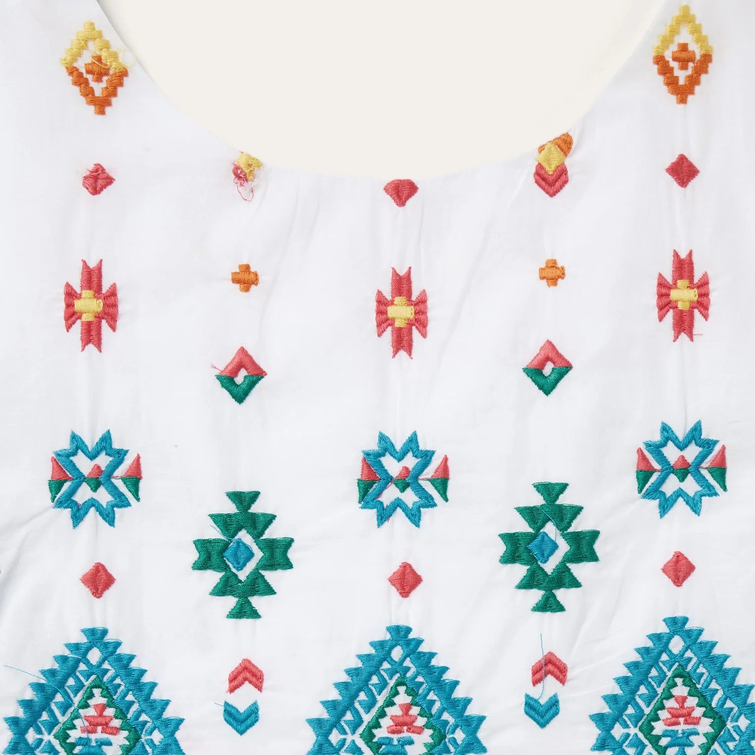 Bright Schiffli Embroidered White Cotton Lawn Dress sold by Stetson product image thumbnail 3