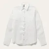 Floral Embroidered White Linen Shirt sold by Stetson