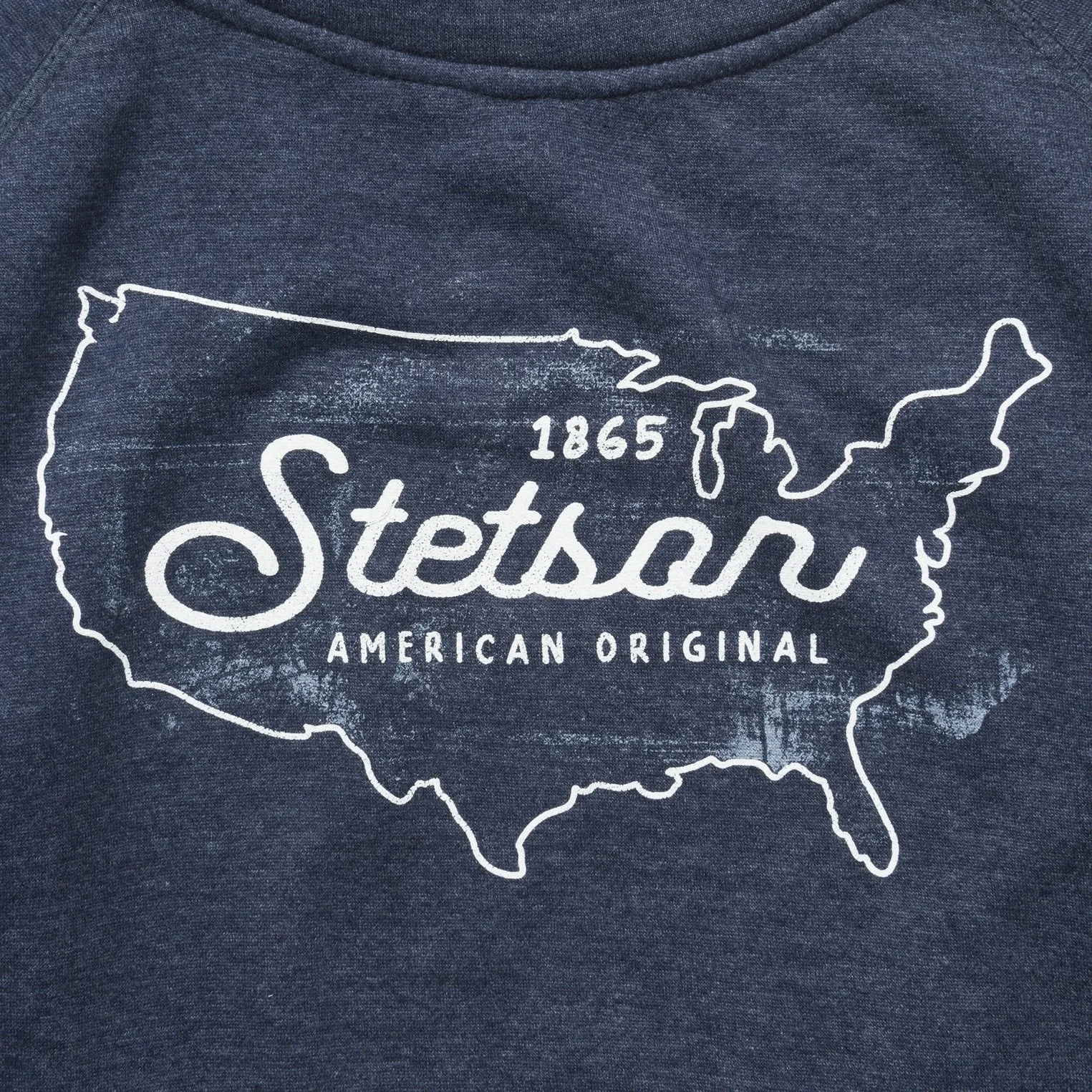 Navy Heather Fleece Knit Hooded Sweatshirt sold by Stetson product image thumbnail 4