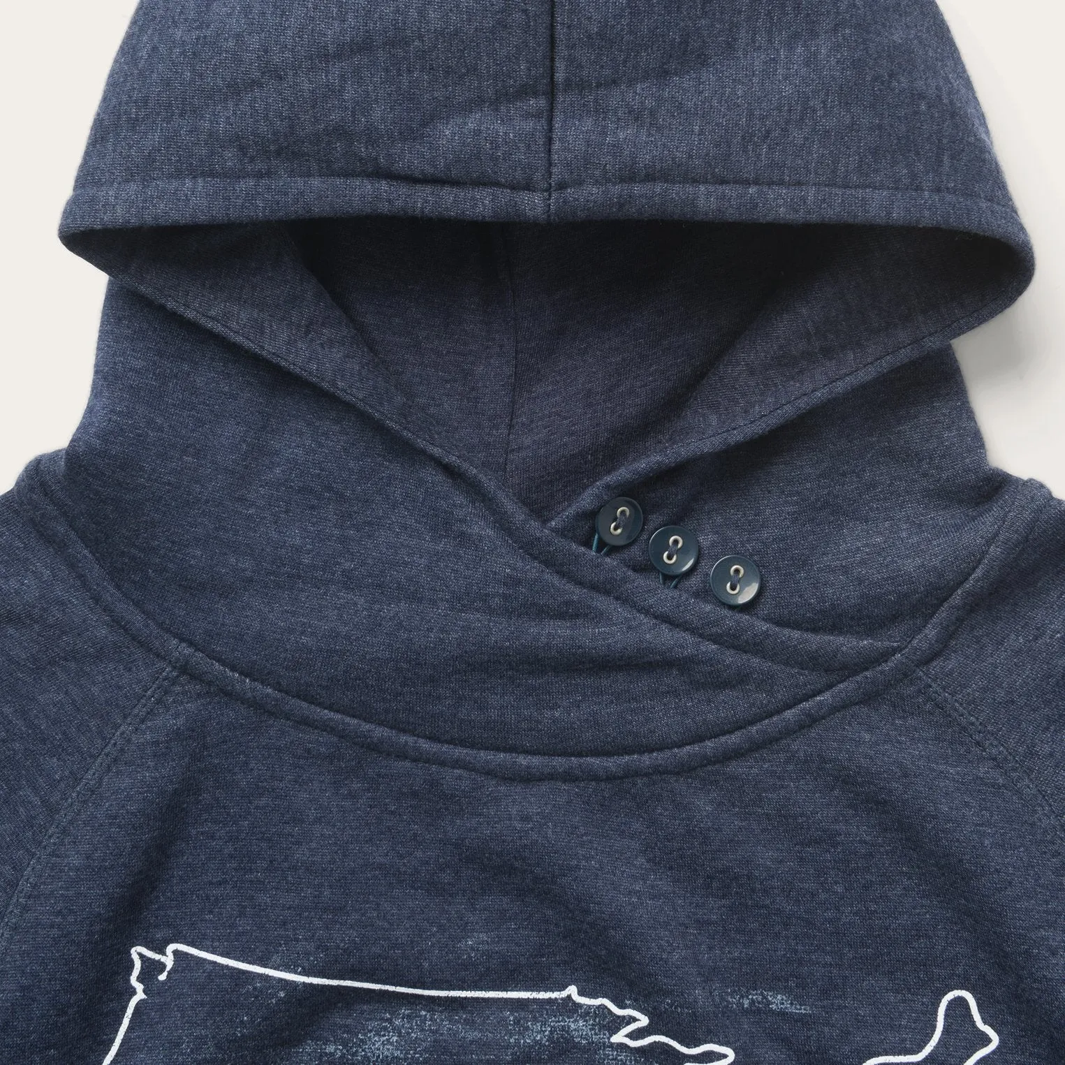 Navy Heather Fleece Knit Hooded Sweatshirt sold by Stetson product image thumbnail 3