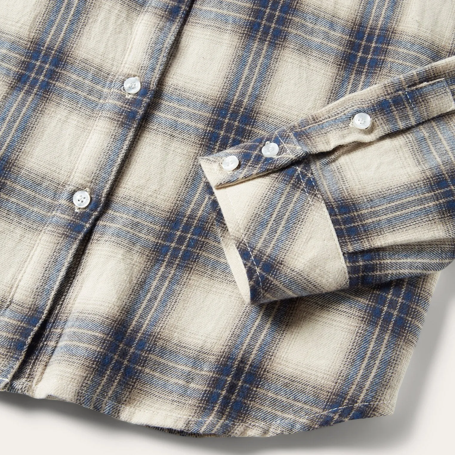 Classic Western Flannel Shirt in White Cream sold by Stetson product image thumbnail 5