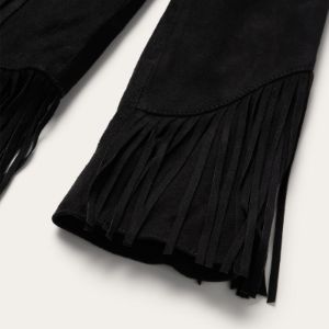 Black Fringe Suede Jacket sold by Stetson