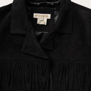 Black Fringe Suede Jacket sold by Stetson