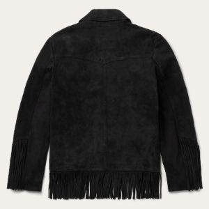 Black Fringe Suede Jacket sold by Stetson