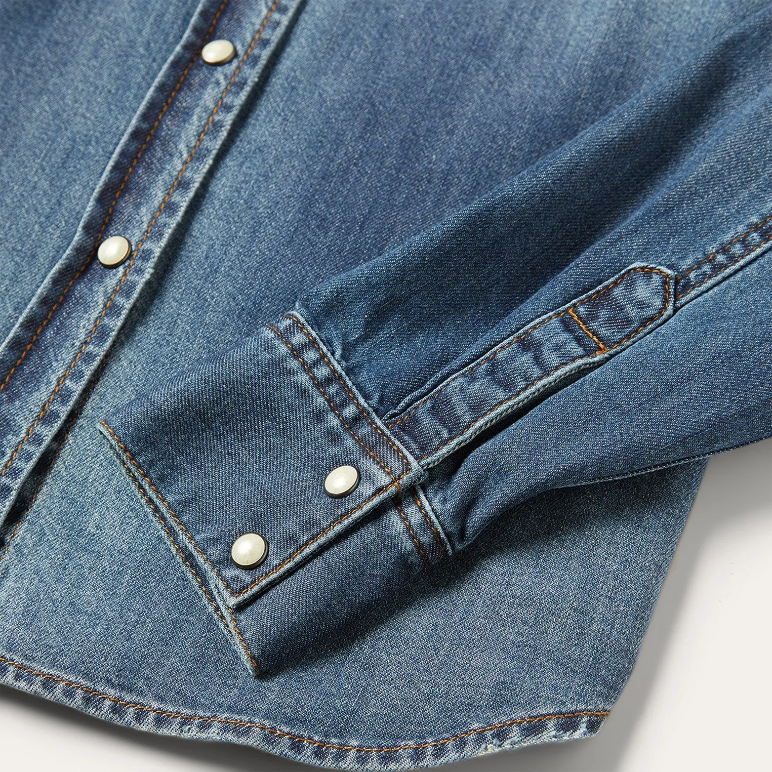 Distressed Denim Shirt sold by Stetson product image thumbnail 5