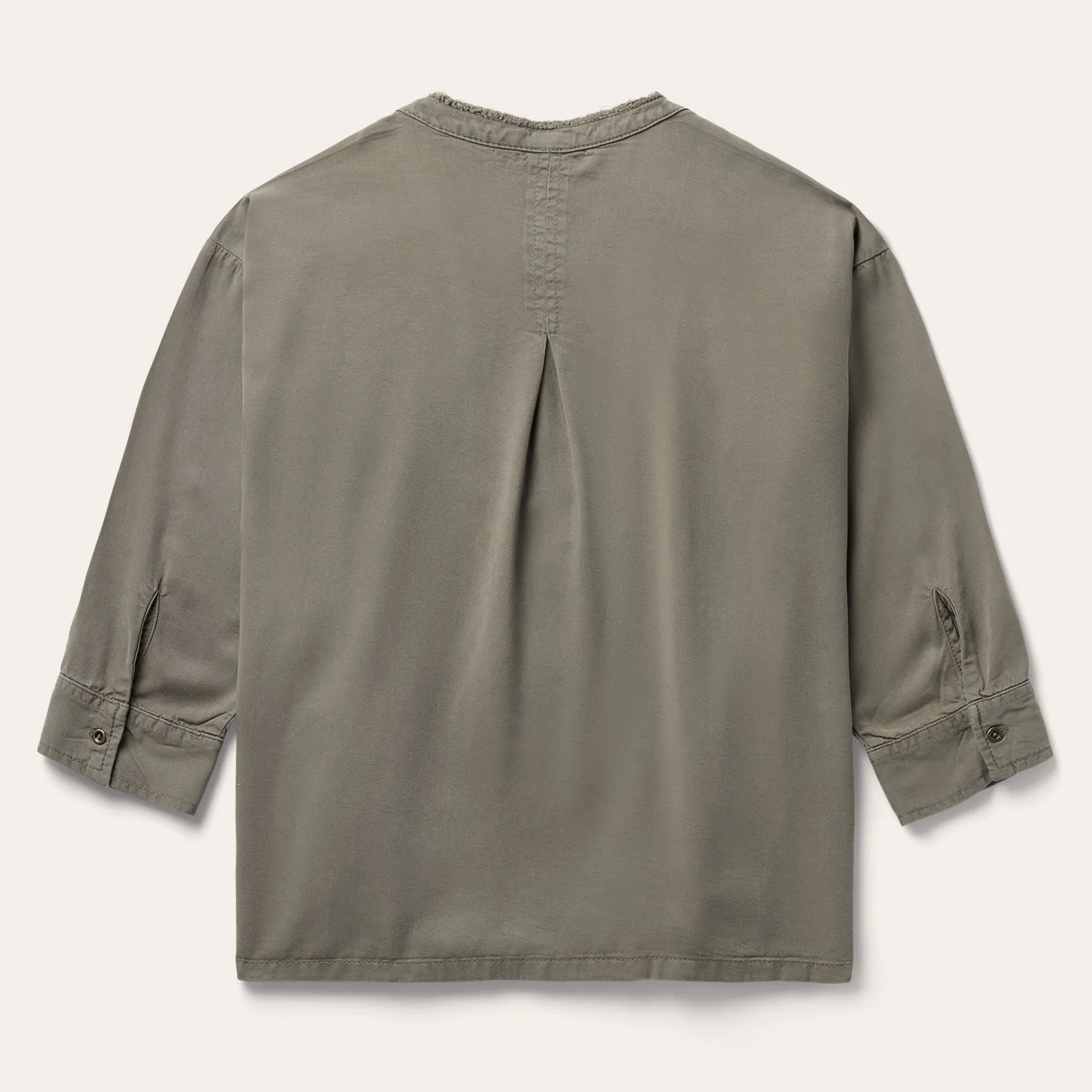 Olive Twill Peasant Blouse sold by Stetson product image thumbnail 2