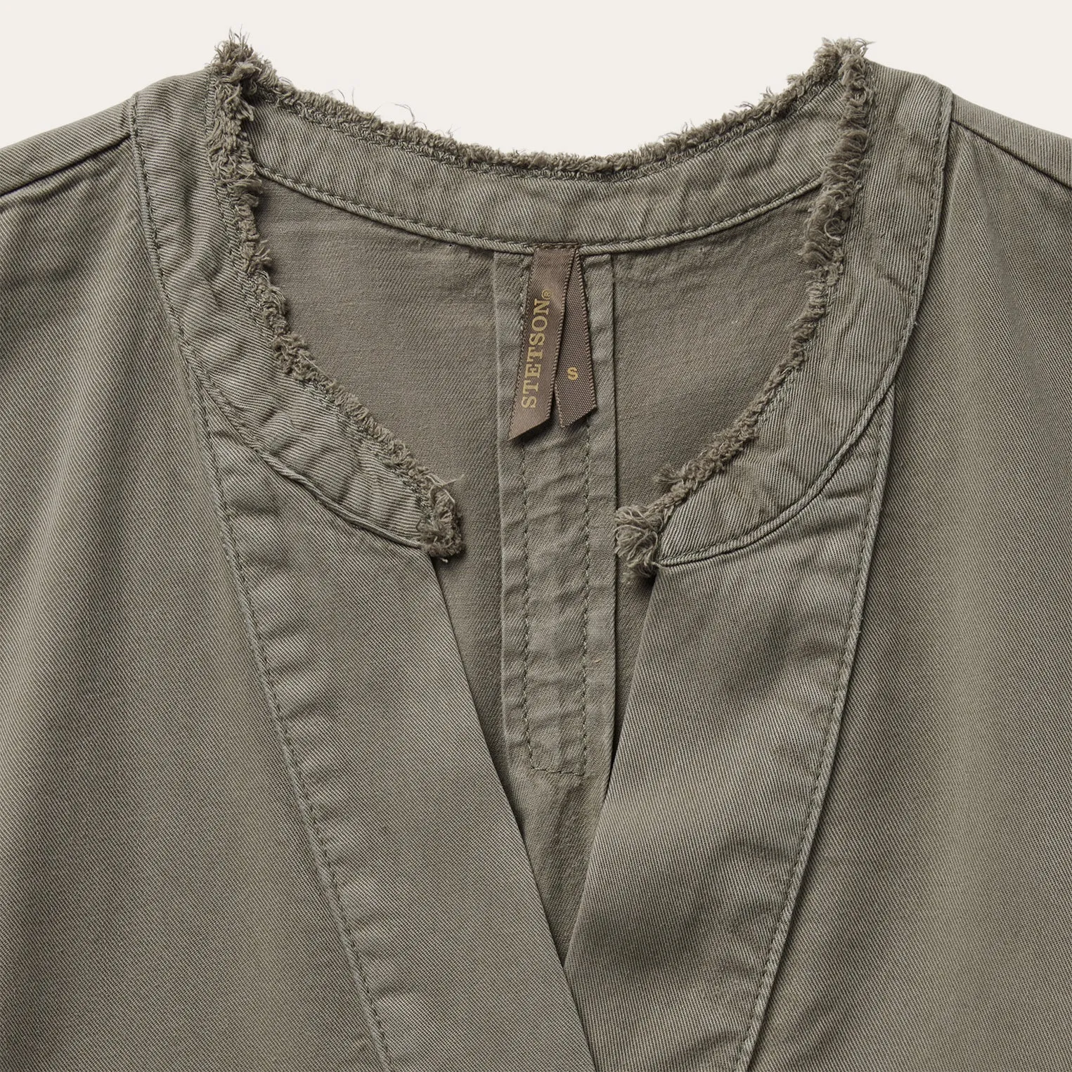 Olive Twill Peasant Blouse sold by Stetson product image thumbnail 3
