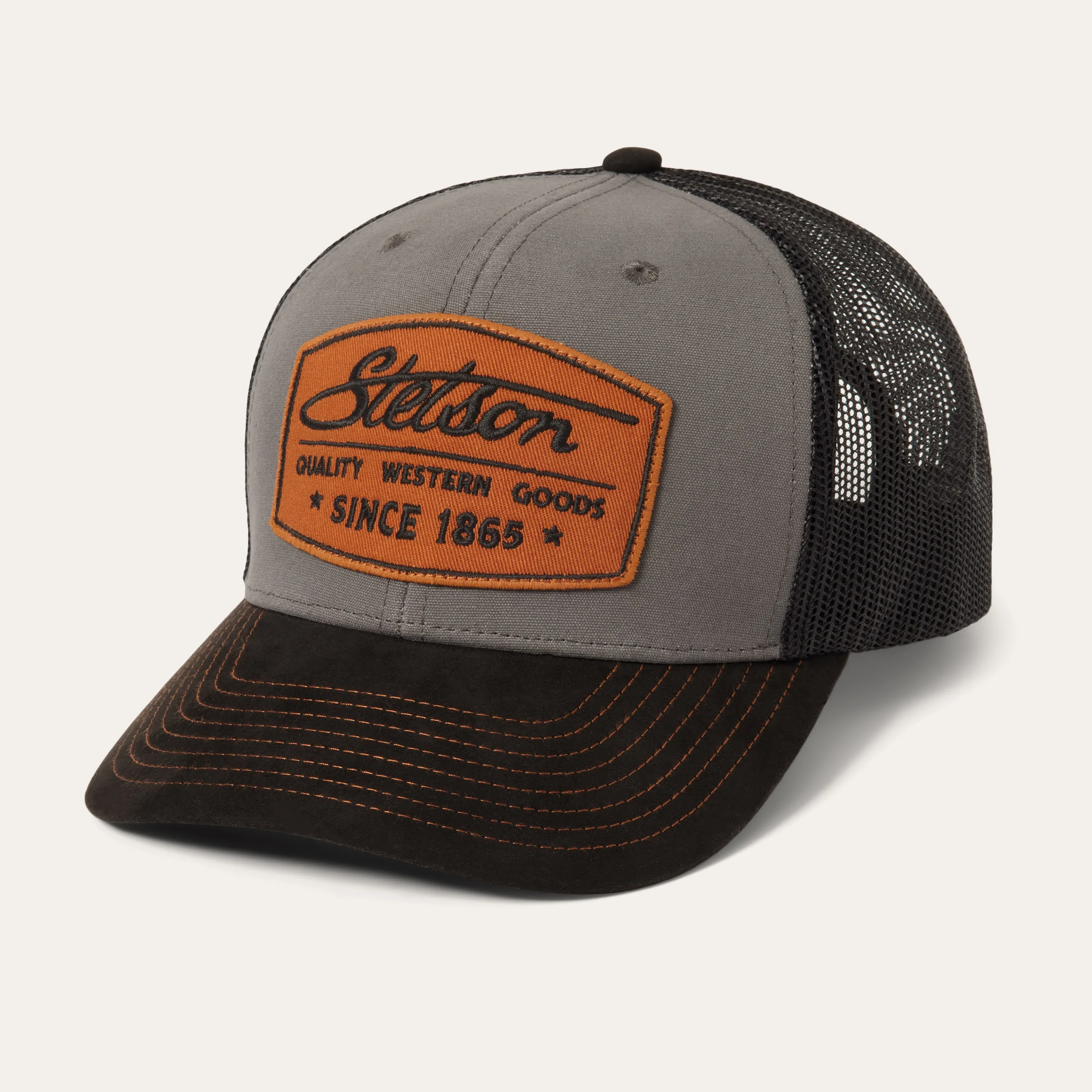 Grey Heritage Script Trucker Cap sold by Stetson product image thumbnail 3