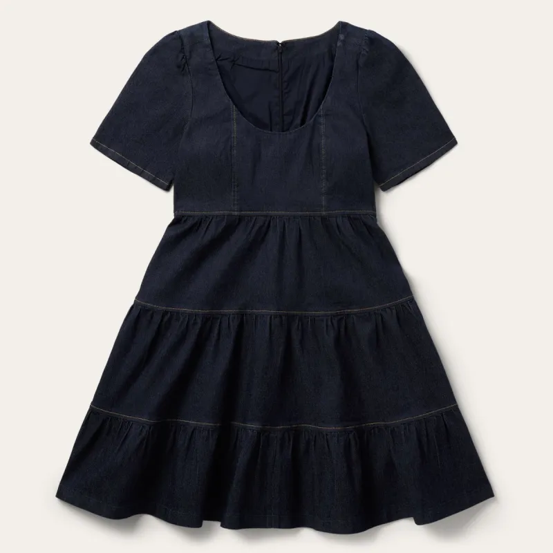 Dark Denim Dress With Contrast Top Stitching sold by Stetson