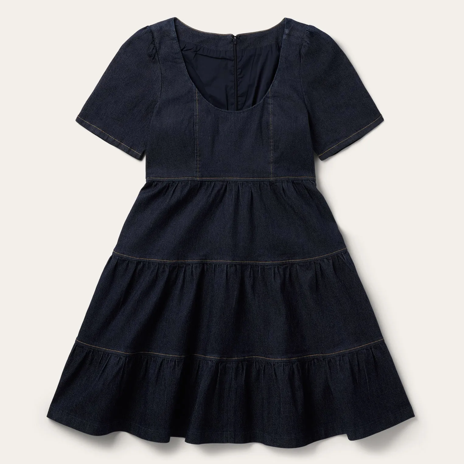 Dark Denim Dress With Contrast Top Stitching sold by Stetson