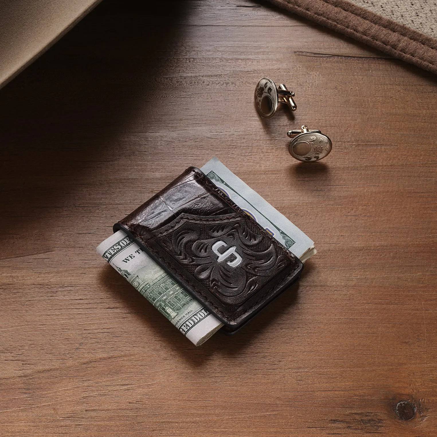 Tooled Embossed Croco Money Clip sold by Stetson product image thumbnail 2