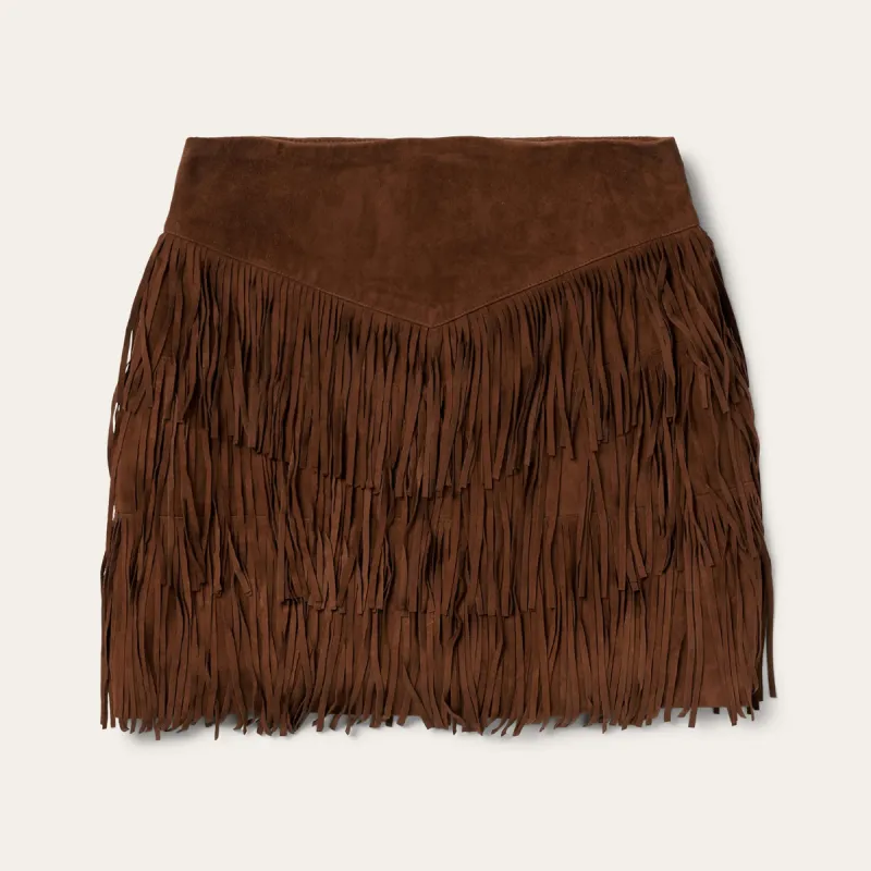 Lamb Suede Fringe Mini Skirt sold by Stetson