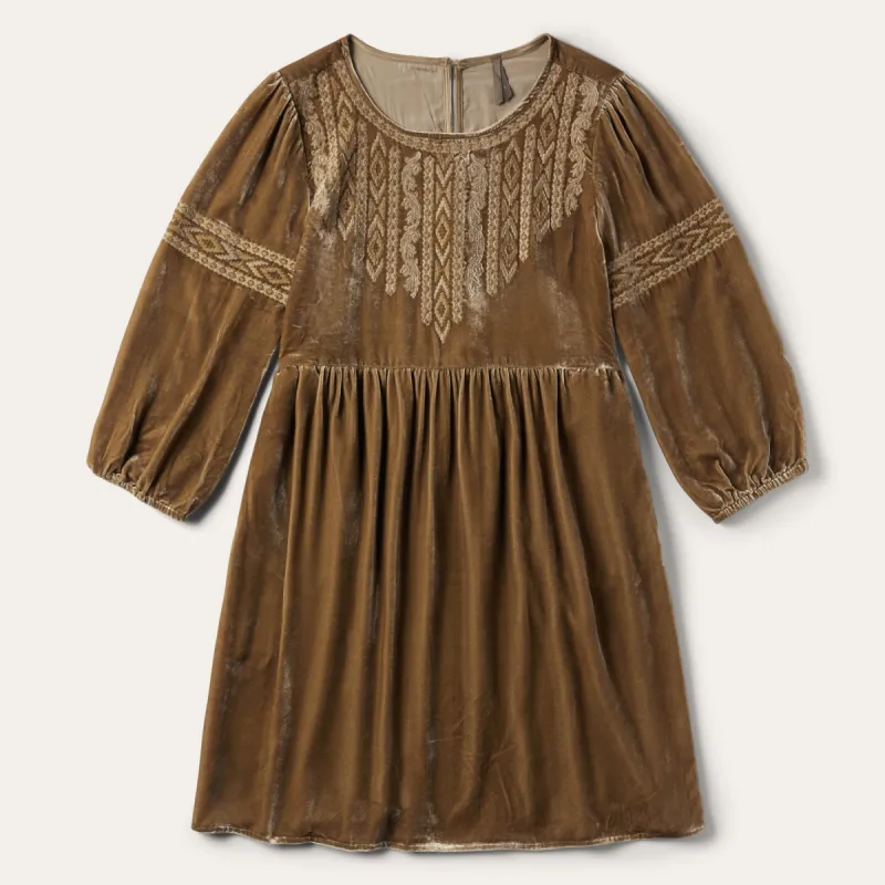 Khaki Velvet Babydoll Dress sold by Stetson