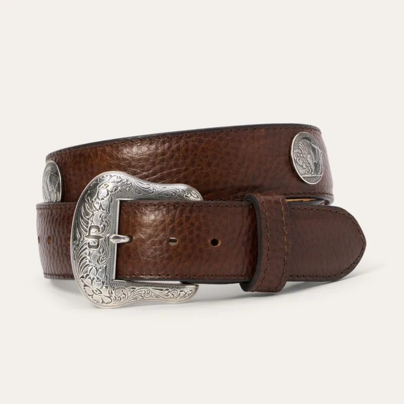 Bison Leather Concho Belt sold by Stetson