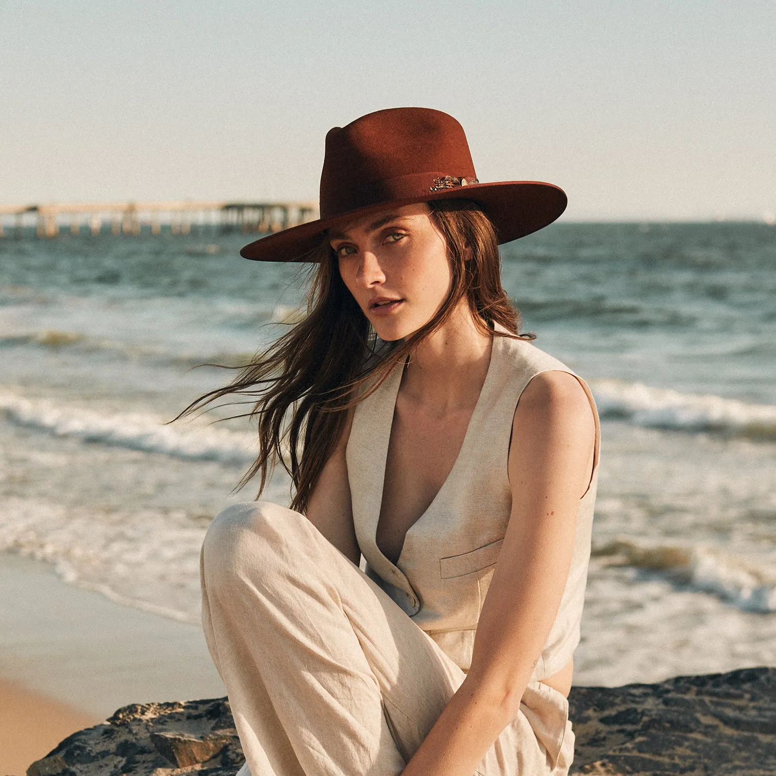 Midtown Wide Flat Brim Hat sold by Stetson product image thumbnail 2