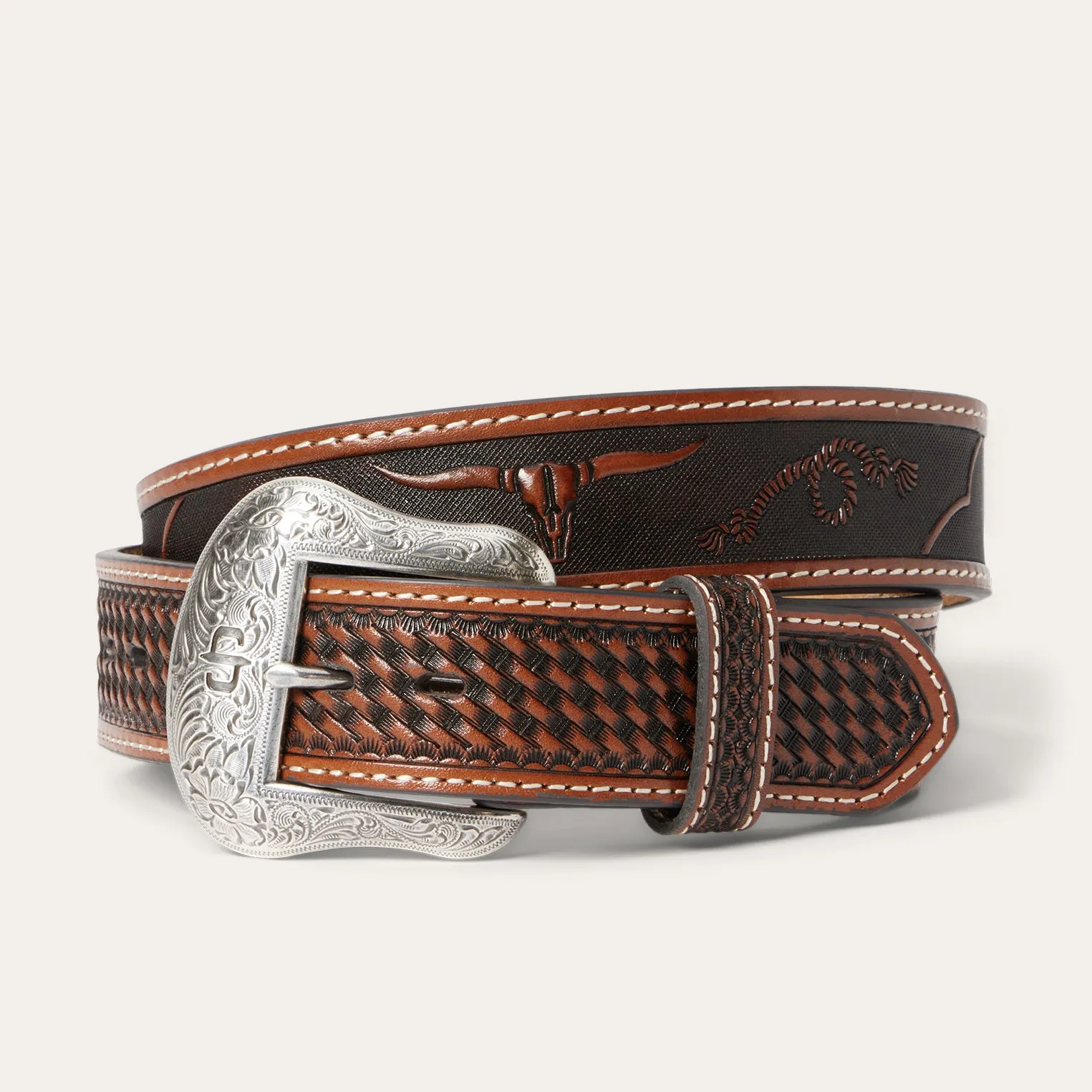 Western Icons Tooled Belt sold by Stetson