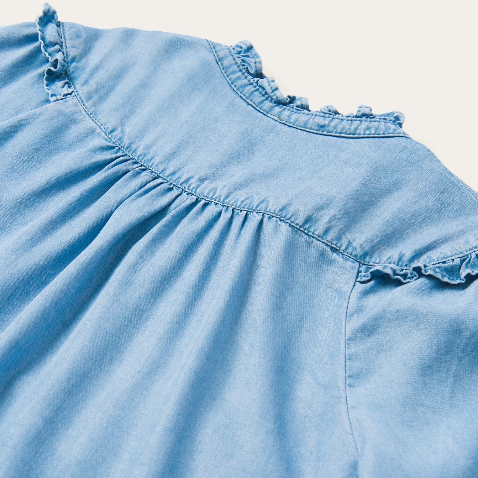 Lightweight Denim Peasant Blouse sold by Stetson product image thumbnail 4
