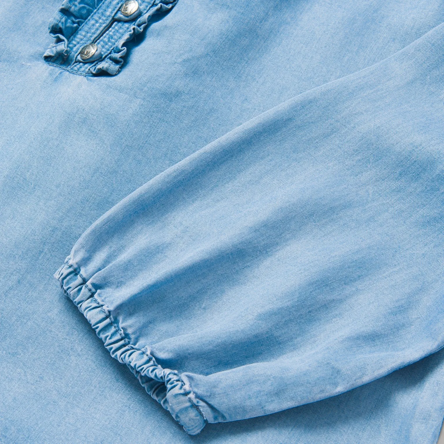 Lightweight Denim Peasant Blouse sold by Stetson product image thumbnail 5