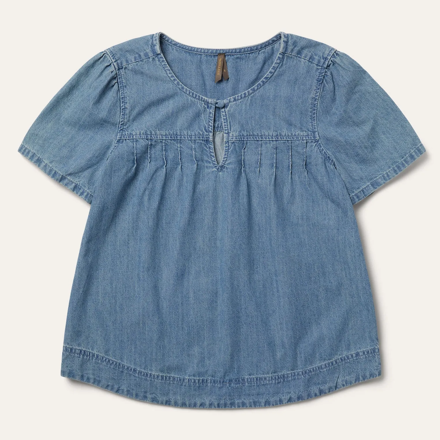 Short-Sleeved Denim Blouse sold by Stetson
