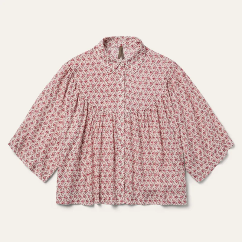 Short-Sleeved Cottage Floral Blouse sold by Stetson