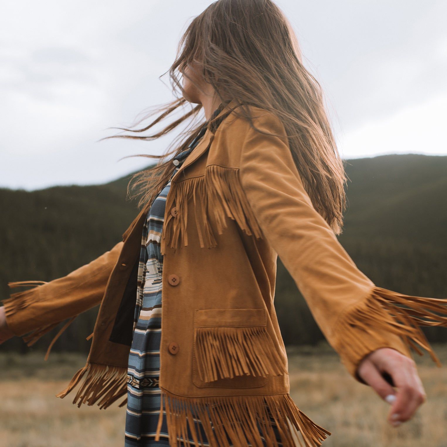 Tan Fringe Suede Jacket sold by Stetson product image thumbnail 4