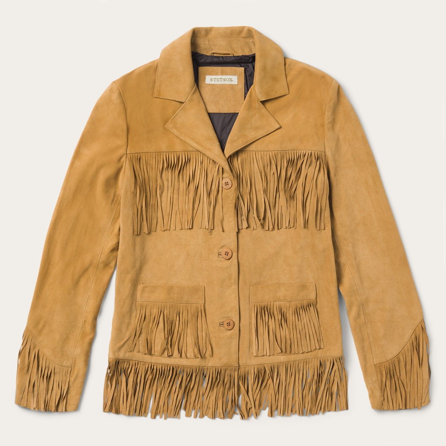 Tan Fringe Suede Jacket sold by Stetson