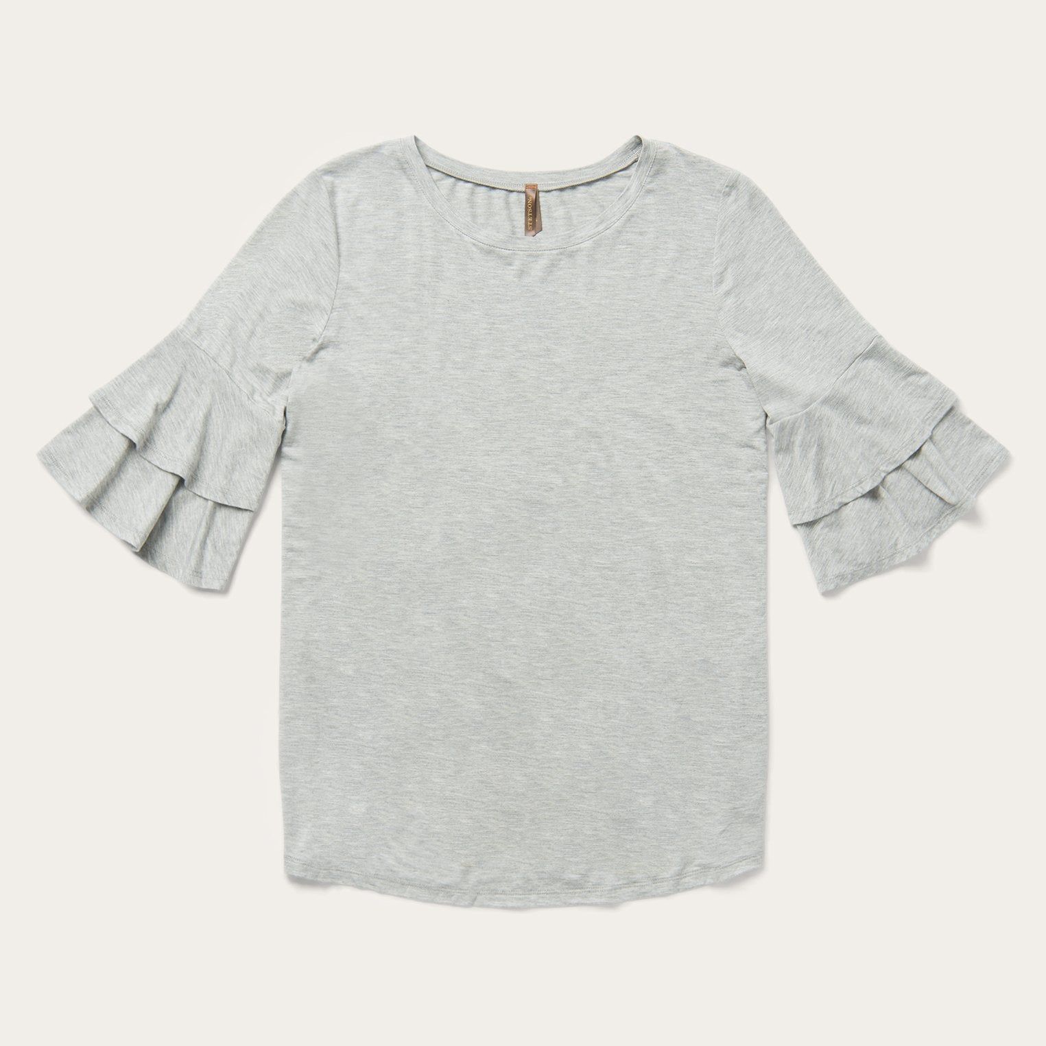 Heather Grey Jersey Boho Top sold by Stetson
