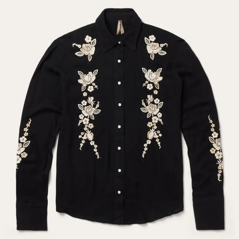 Embroidered Crepe Western Shirt sold by Stetson