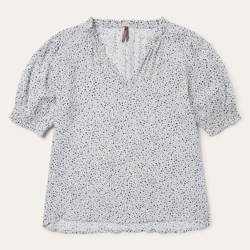 Stars Print Peasant Blouse sold by Stetson