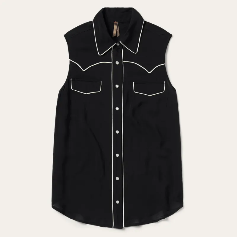 Black Sleeveless Western Shirt sold by Stetson