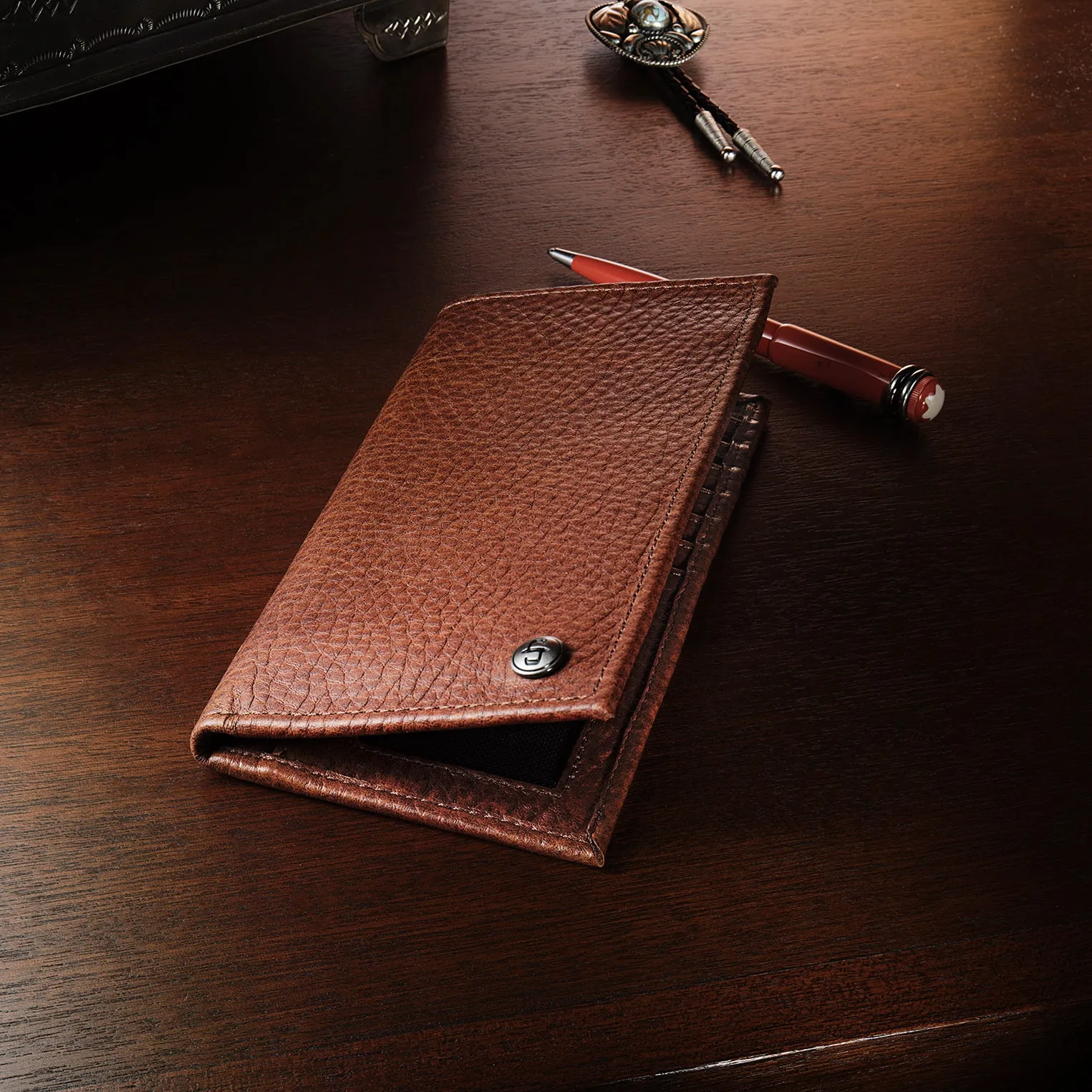 Bison Leather Stetson Rivet Checkbook Wallet sold by Stetson product image thumbnail 2