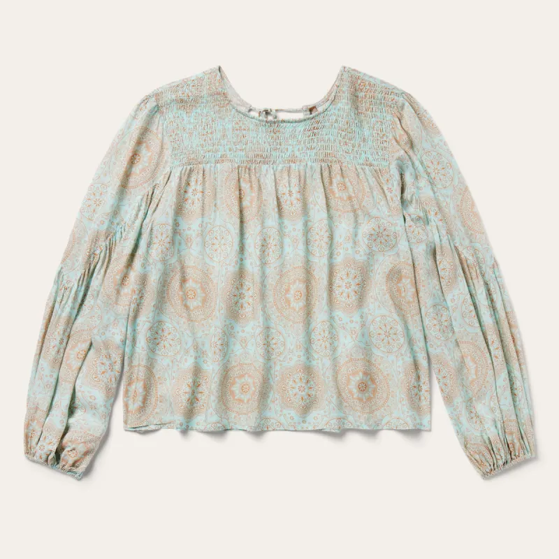 Mandala Print Peasant Blouse sold by Stetson