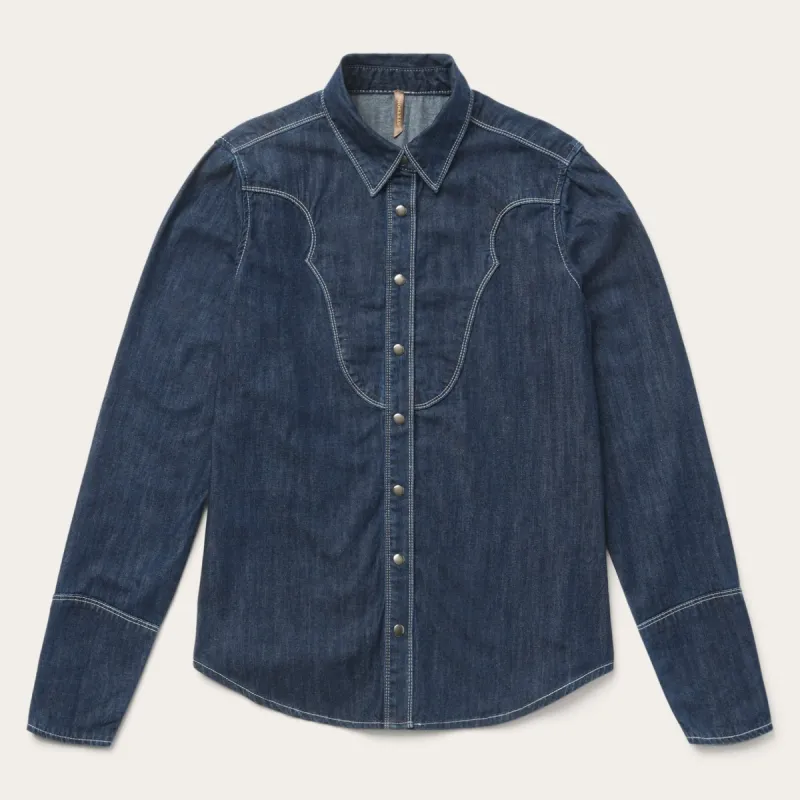 Dark Denim Vintage Western Shirt sold by Stetson