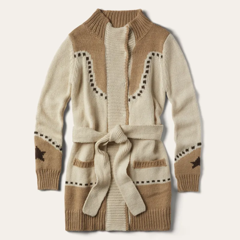 Horseshoe & Star Belted Cardigan sold by Stetson