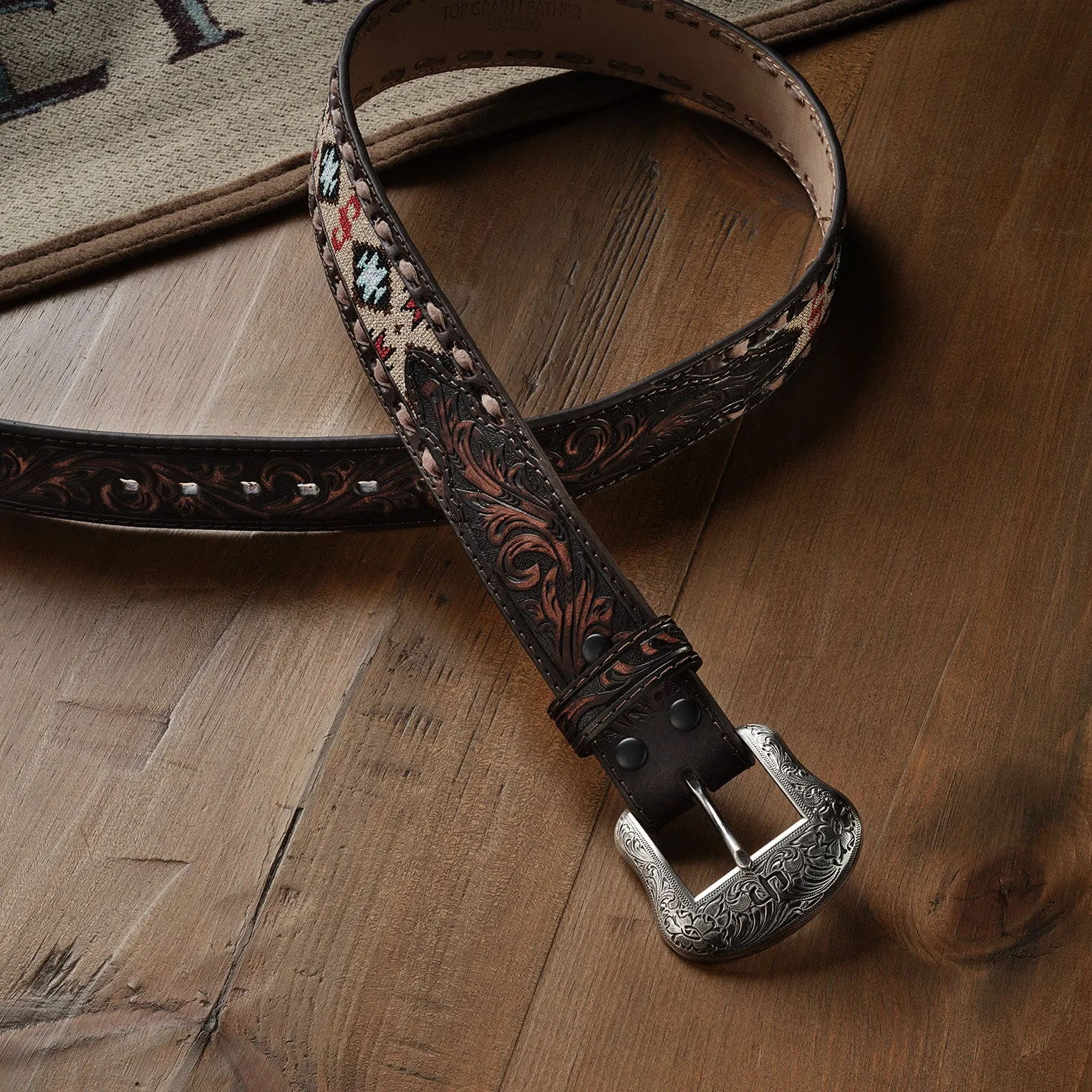 Embroidered Tooled Tab Belt sold by Stetson product image thumbnail 4