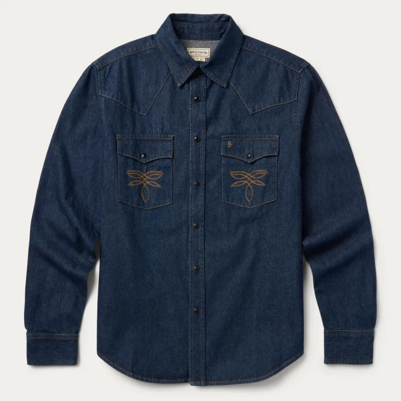 Boot Stitch Raw Denim Shirt sold by Stetson
