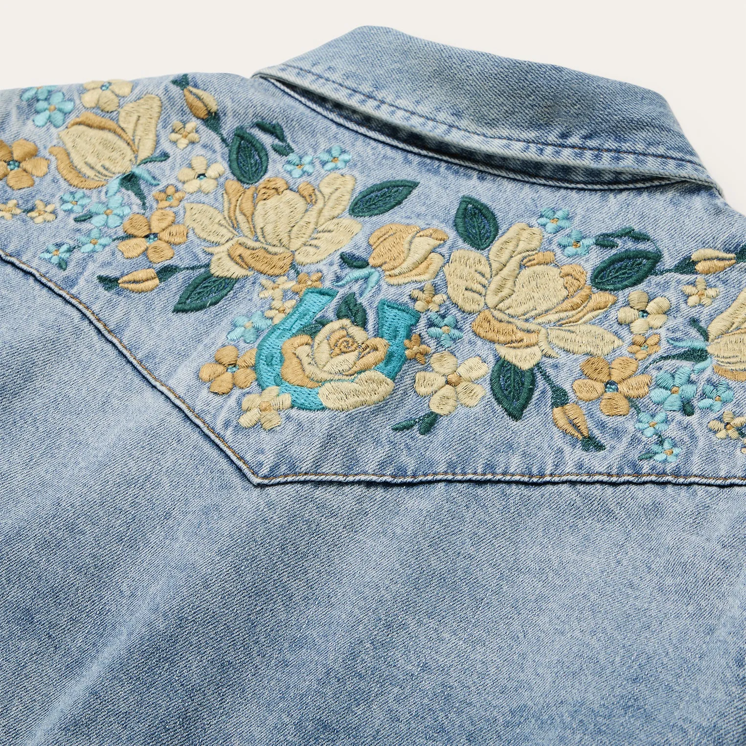 Embroidered Loose Fit Denim Shirt sold by Stetson product image thumbnail 4