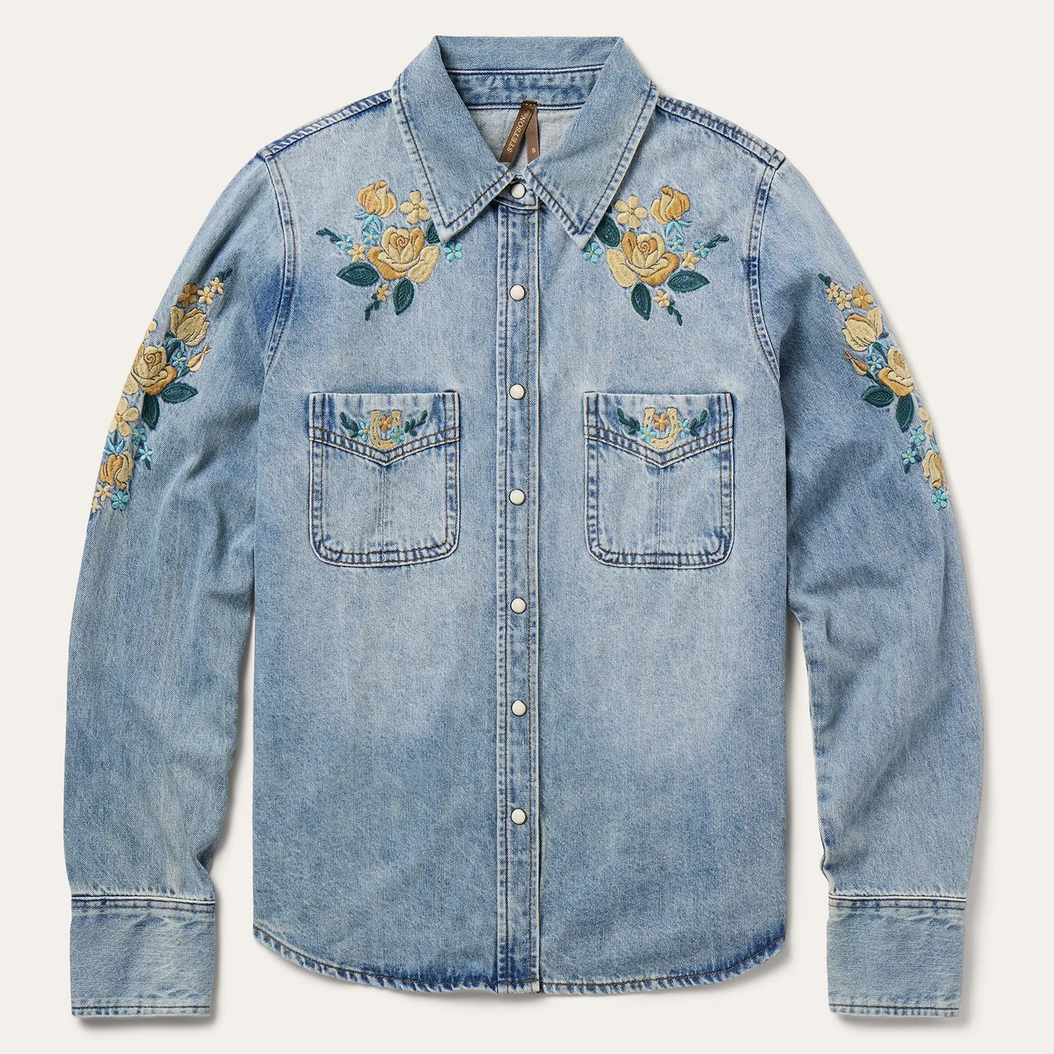 Embroidered Loose Fit Denim Shirt sold by Stetson