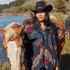 Hooded Serape Blanket Wrap sold by Stetson