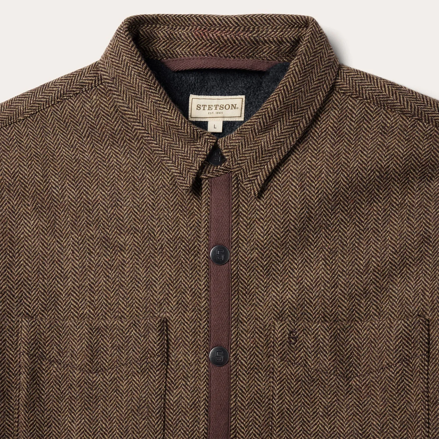 Herringbone Shirt Jacket sold by Stetson product image thumbnail 3