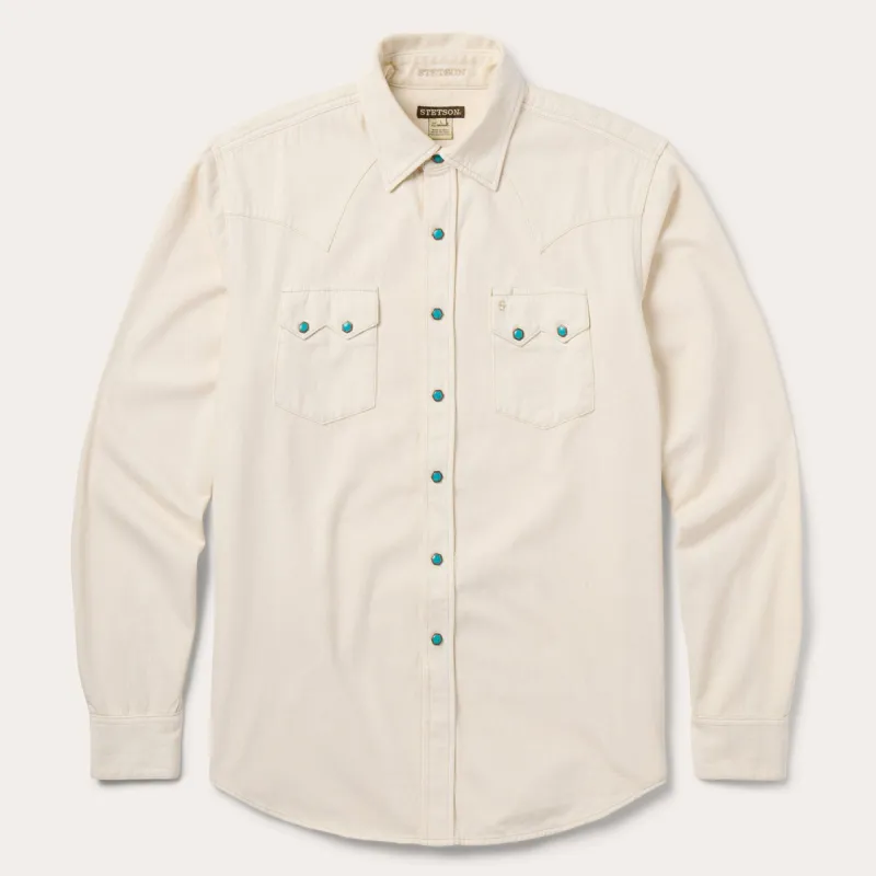 Turquoise Snap Western Denim Shirt sold by Stetson