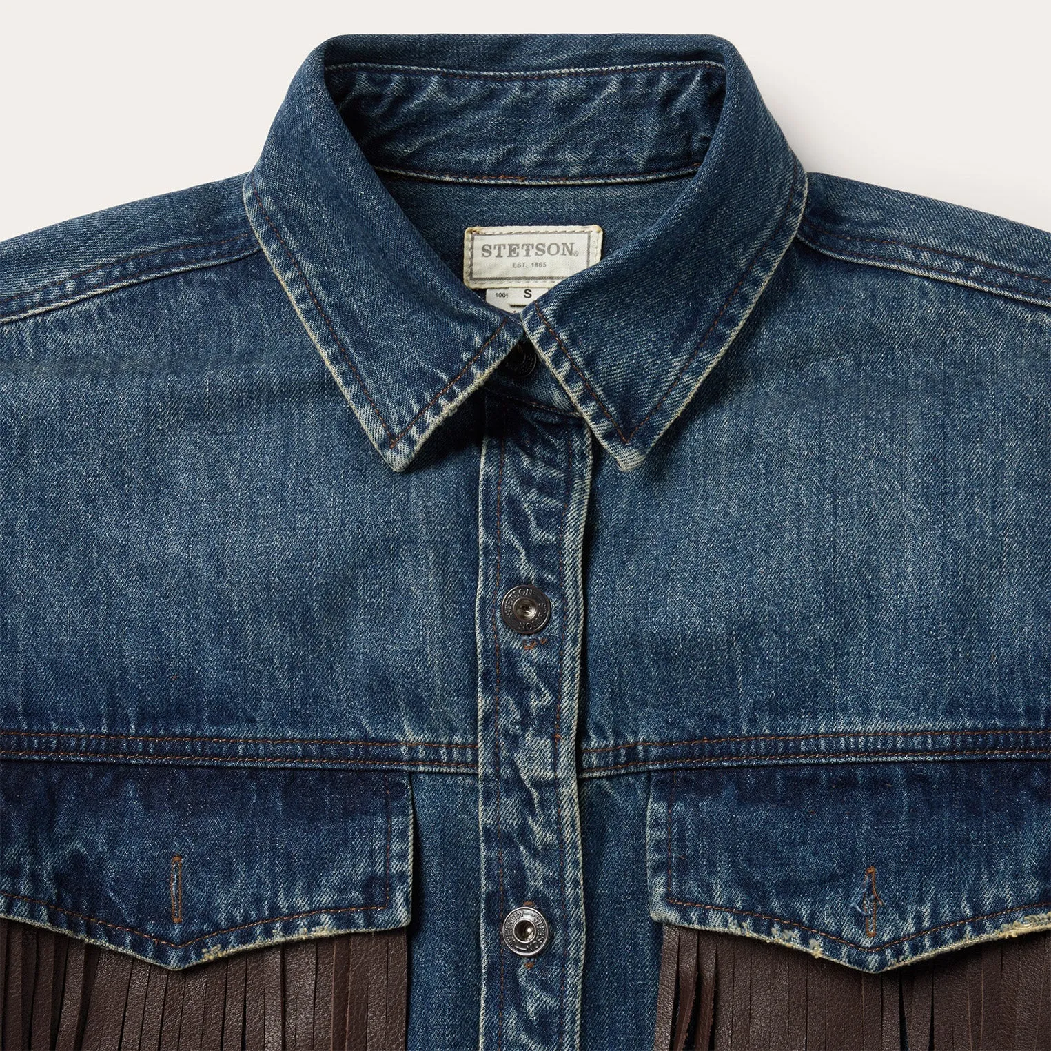 Dark Denim Fringe Jacket sold by Stetson product image thumbnail 3