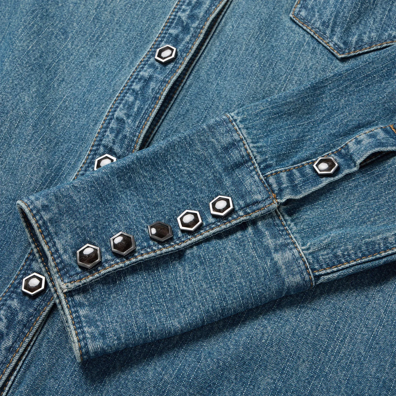 Chocolate Snap Western Denim Shirt sold by Stetson product image thumbnail 5