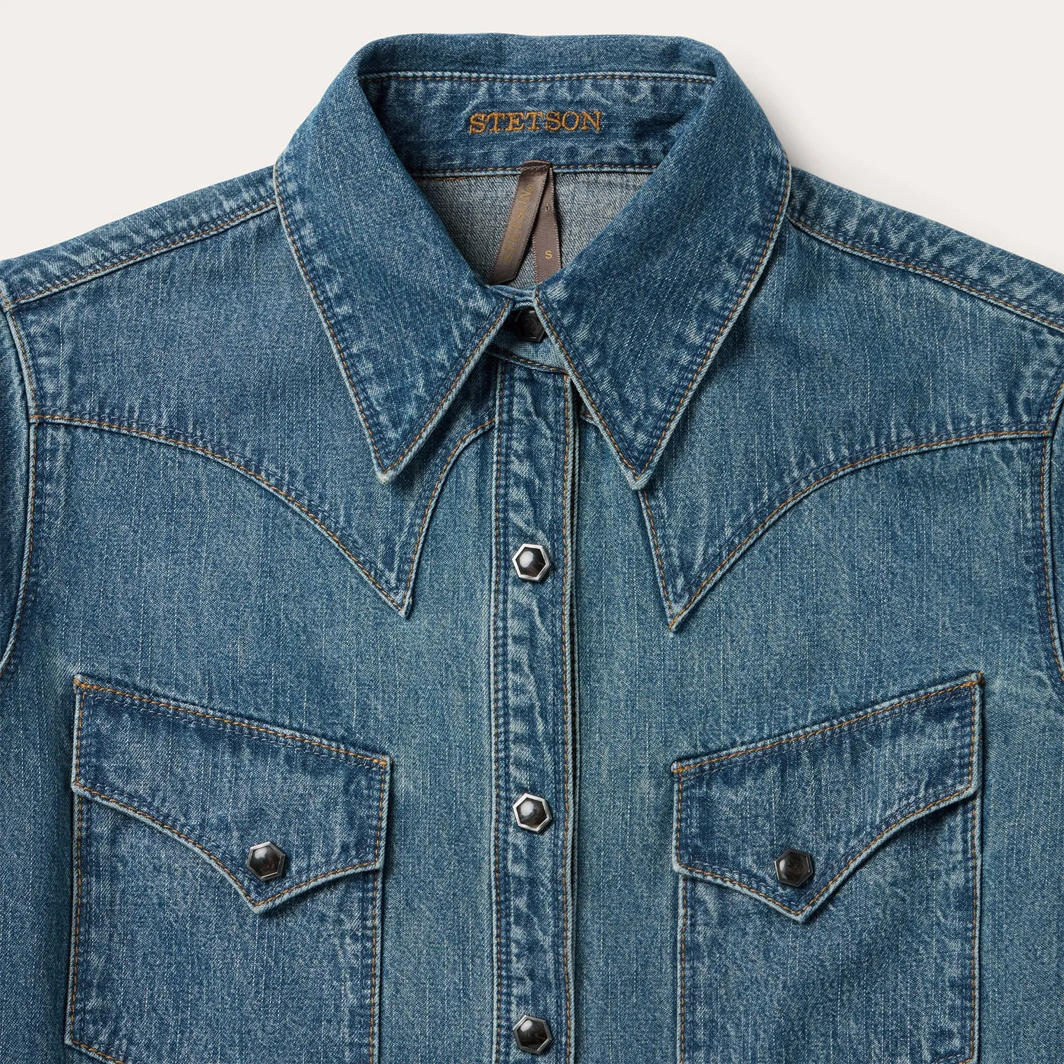 Chocolate Snap Western Denim Shirt sold by Stetson product image thumbnail 3