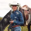 Floral Embroidered Dark Denim Shirt sold by Stetson