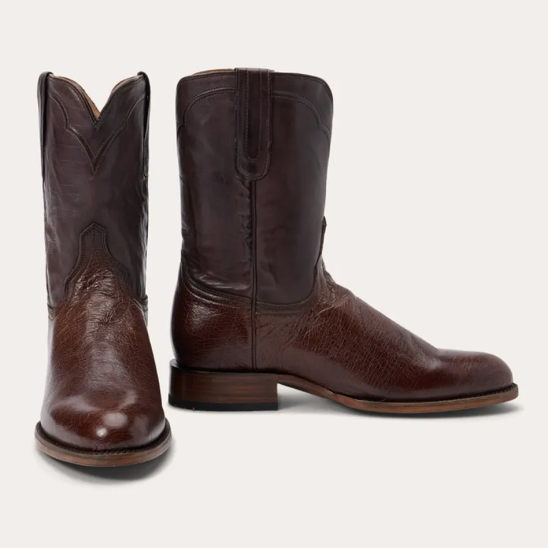 Clay Smooth Ostrich Roper Boots sold by Stetson