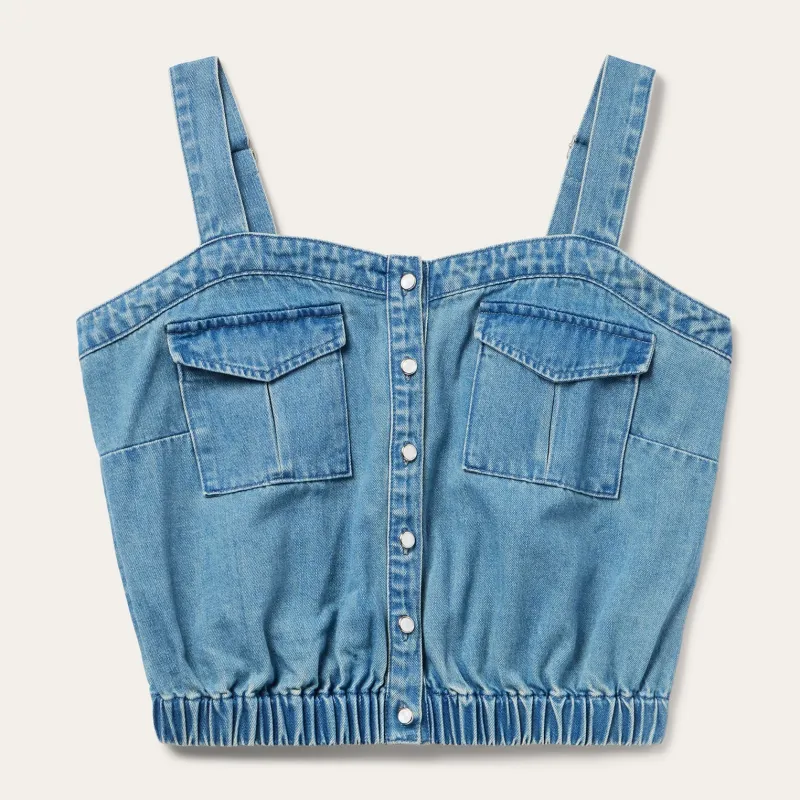 Button Front Denim Tank Top sold by Stetson