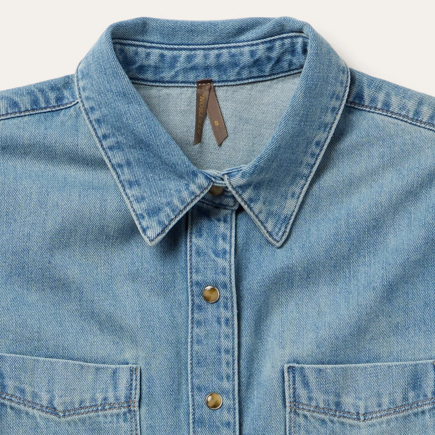 Embroidered Denim Cropped Shirt sold by Stetson product image thumbnail 3